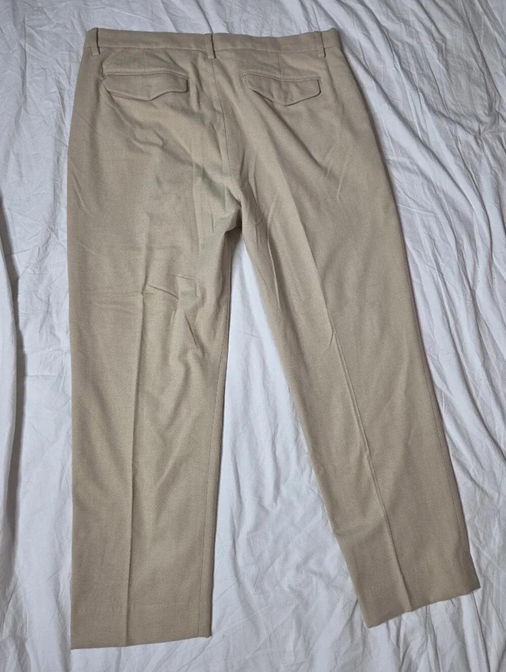NWT Banana Republic Relaxed Brushed Pleated Pants Taupe 35x30 Wool Blend